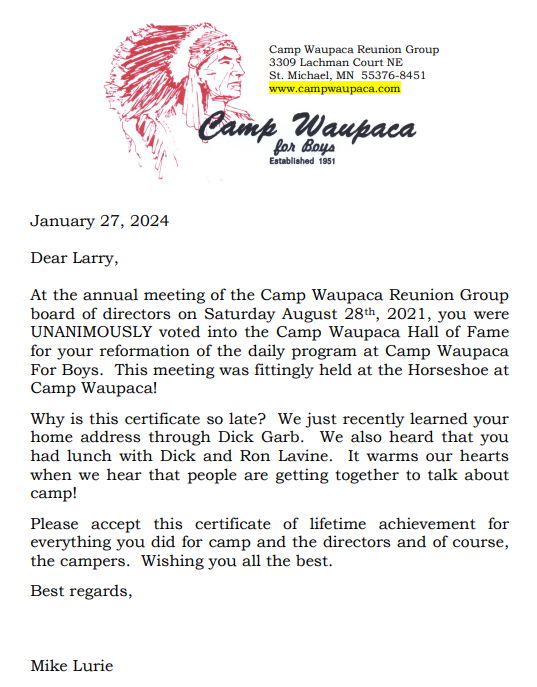 larry gray hof letter